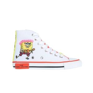 NIB Little Marc Jacobs X SpongeBob High Top Canvas Sneakers in White 12.5